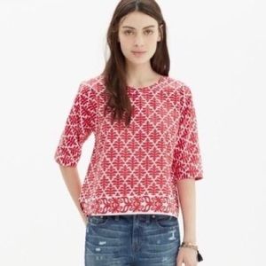 Madewell red Geometirc Blouse